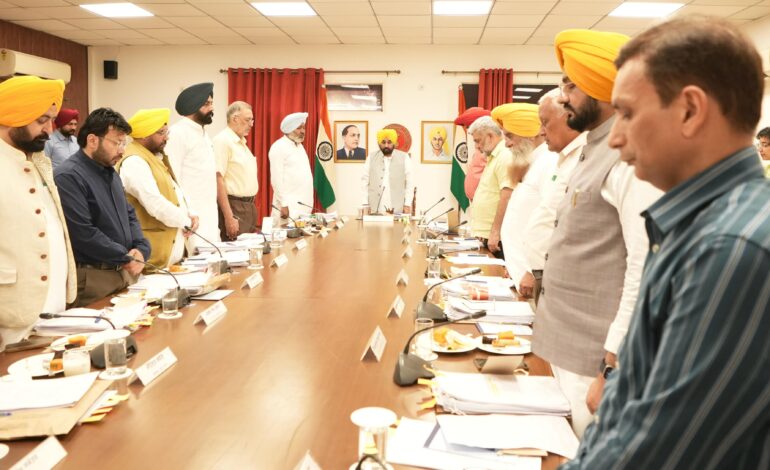 ਮੁੱਖ ਮੰਤਰੀ ਦੀ ਅਗਵਾਈ ਹੇਠ ਵਜ਼ਾਰਤ ਵੱਲੋਂ ਪਹਿਲਗਾਮ ਦਹਿਸ਼ਤੀ ਹਮਲੇ ਦੇ ਸ਼ਹੀਦ ਨੂੰ ਸ਼ਰਧਾਂਜਲੀ