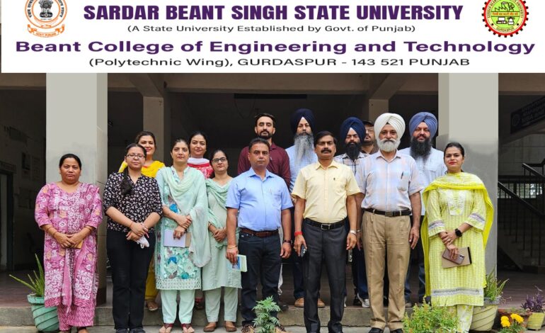 ਮਾਨਯੋਗ ਕੁਲਪਤੀ ਡਾ. ਐਸ. ਕੇ. ਮਿਸ਼ਰਾ ਵੱਲੋਂ ਬੀ.ਐਸ.ਈ.ਟੀ. (ਡਿਪਲੋਮਾ ਵਿੰਗ), ਗੁਰਦਾਸਪੁਰ ਦਾ ਅਧਿਕਾਰਤ ਦੌਰਾ