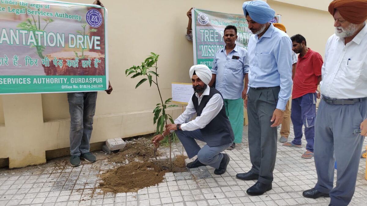 ਜ਼ਿਲ੍ਹਾ ਕਚਹਿਰੀਆਂ, ਗੁਰਦਾਸਪੁਰ ਵਿਖੇ ਸਮੂਹ ਜੁਡੀਸ਼ੀਅਲ ਜੱਜ ਸਹਿਬਾਨਾਂ ਨੇ ਮਿਸ਼ਨ ਇੱਕ ਜੱਜ ਇੱਕ ਰੁੱਖ ਤਹਿਤ ਪੌਦੇ ਲਗਾਏ