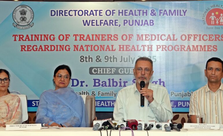 ਪੰਜਾਬ ਸਰਕਾਰ ਗੋਲਡਨ-ਆਵਰ ਐਮਰਜੈਂਸੀ ਲਈ ਮੈਡੀਕਲ ਅਫਸਰਾਂ ਨੂੰ ਐਡਵਾਂਸਡ ਕ੍ਰਿਟੀਕਲ ਕੇਅਰ ਸਿਖਲਾਈ ਦੇਵੇਗੀ