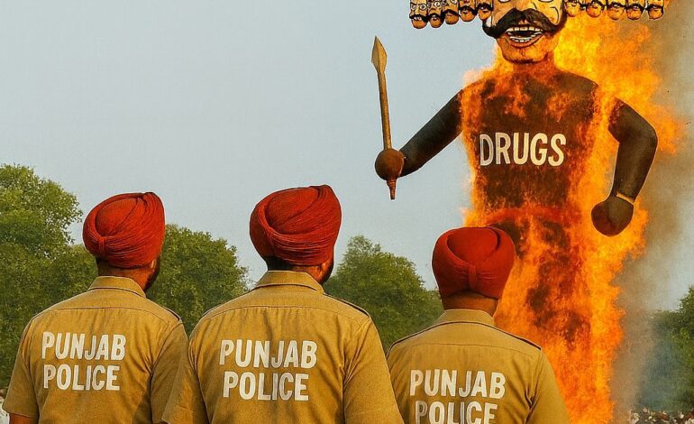 ਨਸ਼ੇ ਦੇ ਦਾਨਵ’ ਦਾ ਅੰਤ : ਦੁਸਹਿਰੇ ‘ਤੇ ਸਾੜਿਆ ਨਸ਼ਿਆਂ ਦਾ ਪੁਤਲਾ , ਮਾਨ ਸਰਕਾਰ ਦੀ ‘ਨਸ਼ਿਆਂ ਵਿਰੁੱਧ ਜੰਗ’ ਮੁਹਿੰਮ ਦੇ ਸਮਰਥਨ ਵਿੱਚ ਪੰਜਾਬ ਪੁਲਿਸ ਵੱਲੋਂ ਹੋਈ ਤੇਜ਼ ਕਾਰਵਾਈ।