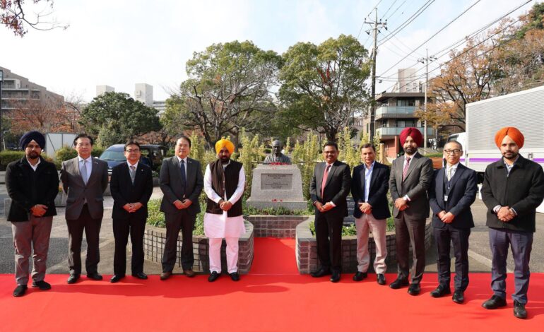 ਮੁੱਖ ਮੰਤਰੀ ਦੇ ਜਾਪਾਨ ਦੌਰੇ ਦੀ ਸ਼ੁਰੂਆਤ , ਏਡੋਗਾਵਾ ਗਾਂਧੀ ਪਾਰਕ ਵਿਖੇ ਮਹਾਤਮਾ ਗਾਂਧੀ ਨੂੰ ਸ਼ਰਧਾਂਜਲੀ ਭੇਟ