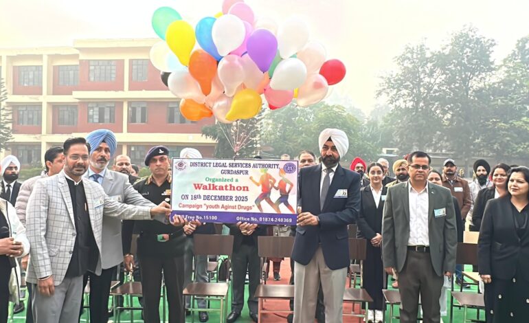 ਜਿਲ੍ਹਾ ਕਾਨੂੰਨੀ ਸੇਵਾਵਾਂ ਅਥਾਰਟੀ, ਗੁਰਦਾਸਪੁਰ ਵਲੋਂ ‘ਨਸ਼ਿਆਂ ਖਿਲਾਫ਼ ਨੌਜਵਾਨ’ ਤਹਿਤ ਨਸ਼ਿਆਂ ਵਿਰੁੱਧ ਜਾਗਰੂਕਤਾ ਰੈਲੀ