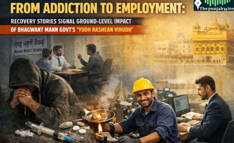 ਨਸ਼ਿਆਂ ਦੀ ਆਦਤ ਤੋਂ ਰੁਜ਼ਗਾਰ ਤੱਕ: ਨਸ਼ਿਆਂ ਤੋਂ ਉਭਰਨ ਦੀਆਂ ਕਹਾਣੀਆਂ ਭਗਵੰਤ ਮਾਨ ਸਰਕਾਰ ਦੀ ‘ਯੁੱਧ ਨਸ਼ਿਆਂ ਵਿਰੁੱਧ’ ਮੁਹਿੰਮ ਦੀ ਜ਼ਮੀਨੀ ਪੱਧਰ ‘ਤੇ ਪ੍ਰਭਾਵਸ਼ੀਲਤਾ ਦਾ ਪ੍ਰਤੱਖ ਪ੍ਰਮਾਣ