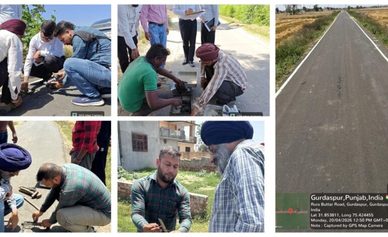 ਗੁਰਦਾਸਪੁਰ: ਵਿਕਾਸ ਕਾਰਜਾਂ ‘ਚ ਕੁਤਾਹੀ ਬਰਦਾਸ਼ਤ ਨਹੀਂ, CM ਫਲਾਇੰਗ ਸਕੁਐਡ ਨੇ ਨਵੀਆਂ ਬਣੀਆਂ ਸੜਕਾਂ ਦੀ ਗੁਣਵੱਤਾ ਪਰਖਣ ਲਈ ਮਾਰੀ ਰੇਡ