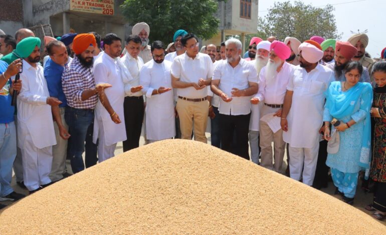 ਖ਼ੁਰਾਕ, ਸਿਵਲ ਸਪਲਾਈ ਤੇ ਖਪਤਕਾਰ ਮਾਮਲੇ ਮੰਤਰੀ ਲਾਲ ਚੰਦ ਕਟਾਰੂਚੱਕ ਨੇ ਭਗਤਾਂਵਾਲਾ ਦਾਣਾ ਮੰਡੀ ਵਿੱਚ ਕਣਕ ਦੀ ਚੱਲ ਰਹੀ ਖ਼ਰੀਦ ਦਾ ਜਾਇਜ਼ਾ ਲਿਆ