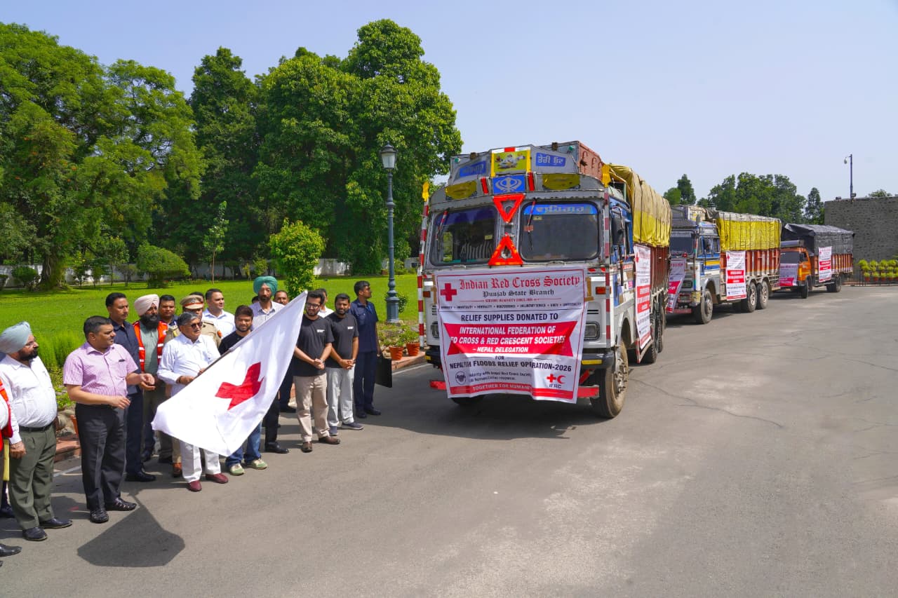 ਪੰਜਾਬ ਸਟੇਟ ਰੈੱਡ ਕਰਾਸ ਨੇ ਆਈਐੱਫਆਰਸੀ ਦੇ ਜ਼ਰੀਏ ਨੇਪਾਲ ਨੂੰ ਮਾਨਵਤਾਵਾਦੀ ਰਾਹਤ ਭੇਜਣ ਵਿੱਚ ਰਾਸ਼ਟਰ ਭਰ ਵਿੱਚ ਮੋਹਰੀ ਭੂਮਿਕਾ ਨਿਭਾਈ; ਰਾਹਤ ਸਮੱਗਰੀ ਦੀ ਦੂਜੀ ਖੇਪ ਰਵਾਨਾ